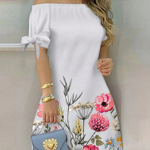 Damen Off-Shoulder Kleid Drune