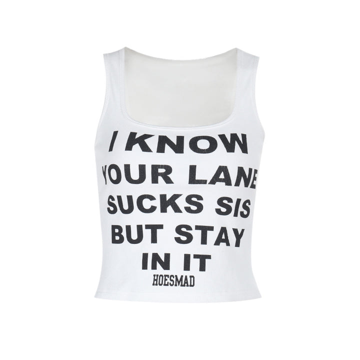 Damen Crop-Top mit Schriftzug und verspieltem Design Drune