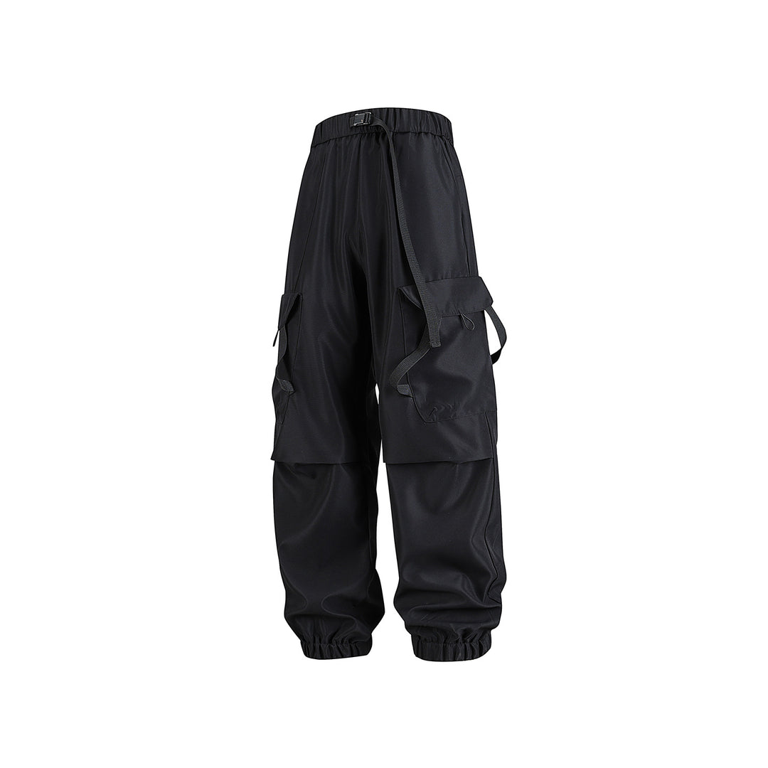Herren Utility-Cargohose im Joggerstil mit Elastikbund, Klapp-Taschen und verstellbaren Riemen Drune