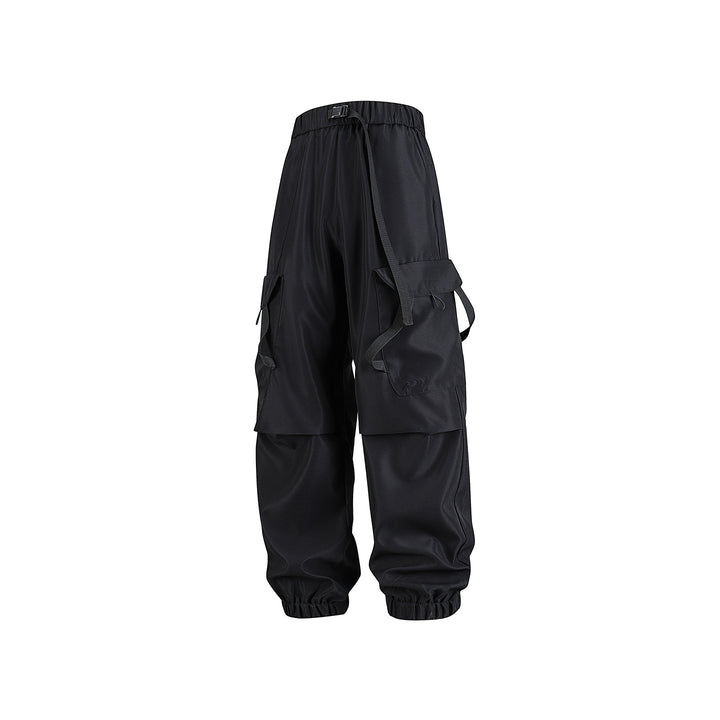 Herren Utility-Cargohose im Joggerstil mit Elastikbund, Klapp-Taschen und verstellbaren Riemen Drune