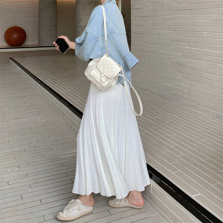 Damen Eleganter, plissierter Maxi-Rock Drune