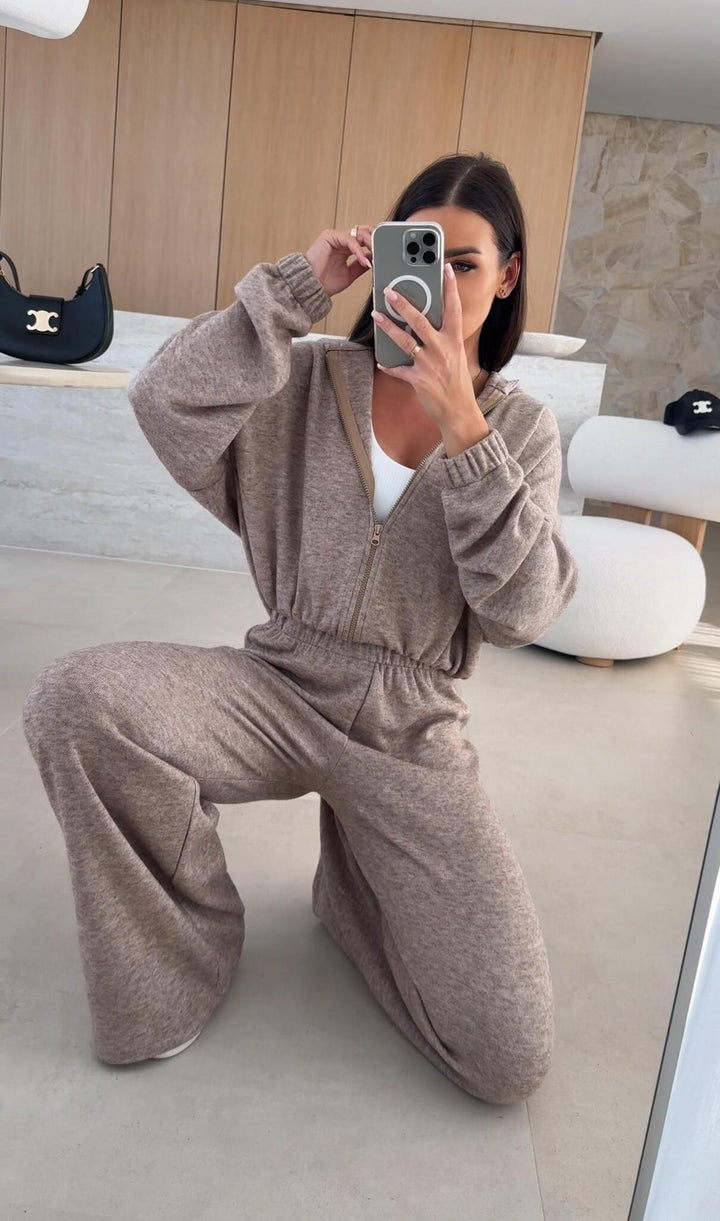 Damen Loungewear-Anzug mit weitem Schnitt und modernem Hoodie Drune