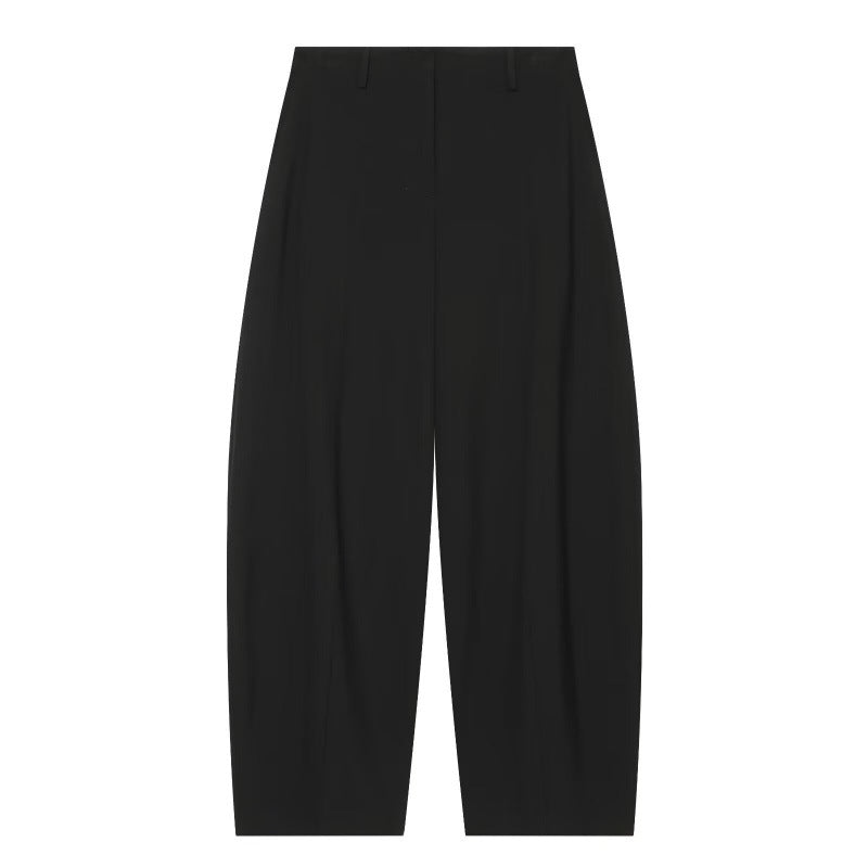 Damen Hochtaillierte weite Cropped‑Hose mit Bundfalten und elegantem Fall Drune