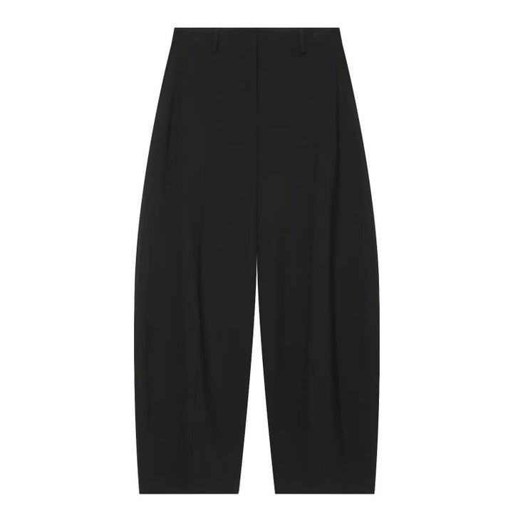 Damen Hochtaillierte weite Cropped‑Hose mit Bundfalten und elegantem Fall Drune