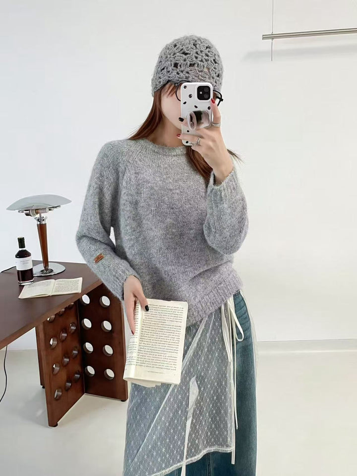 Damen weicher Strickpullover mit lässigem Schnitt Drune