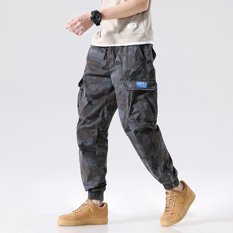 Herren Cargo-Jogginghose im Camouflage-Utility-Design mit großen Klappentaschen Drune