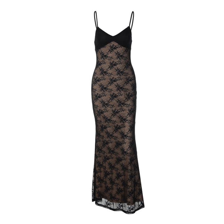 Damen Spitzen-Maxisommerkleid Drune