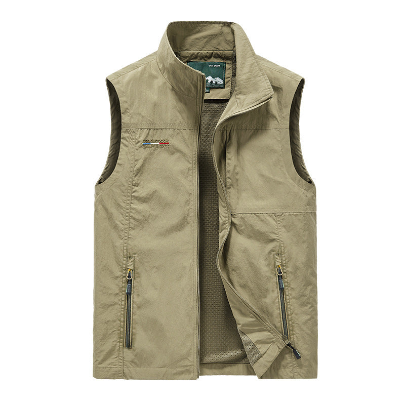 Herren Windabweisende Canvas‑Weste mit Teddyfleece‑Innenfutter und Stehkragen Drune
