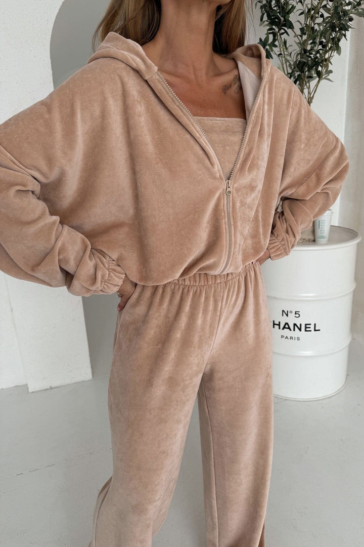 Drune | Kapuzen Strickjacke und Elastische Weit Geschnittene Hose
