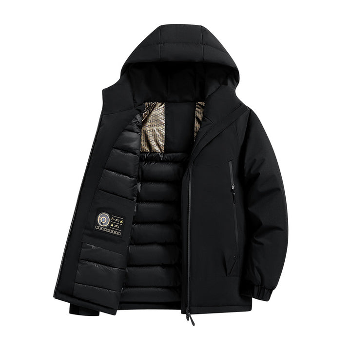 Herren Isolierte Softshell-Parka mit technischer Kapuze, winddichter Außenhülle und Innentaschen Drune
