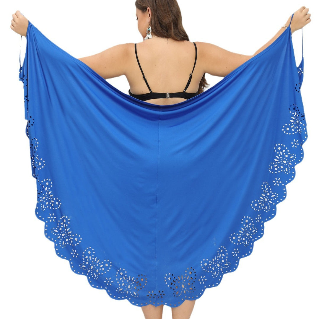 Damen schicker Strandüberwurf mit floralem Schnitt Drune