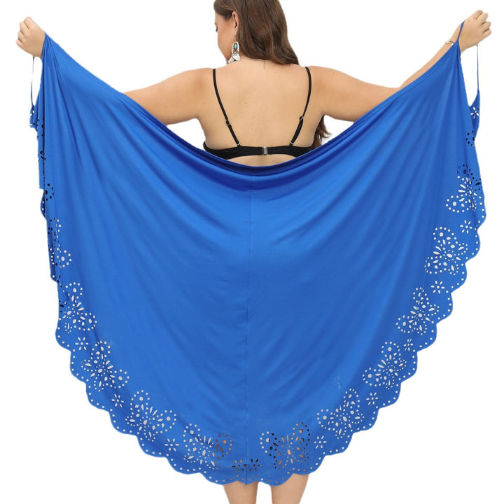 Damen schicker Strandüberwurf mit floralem Schnitt Drune