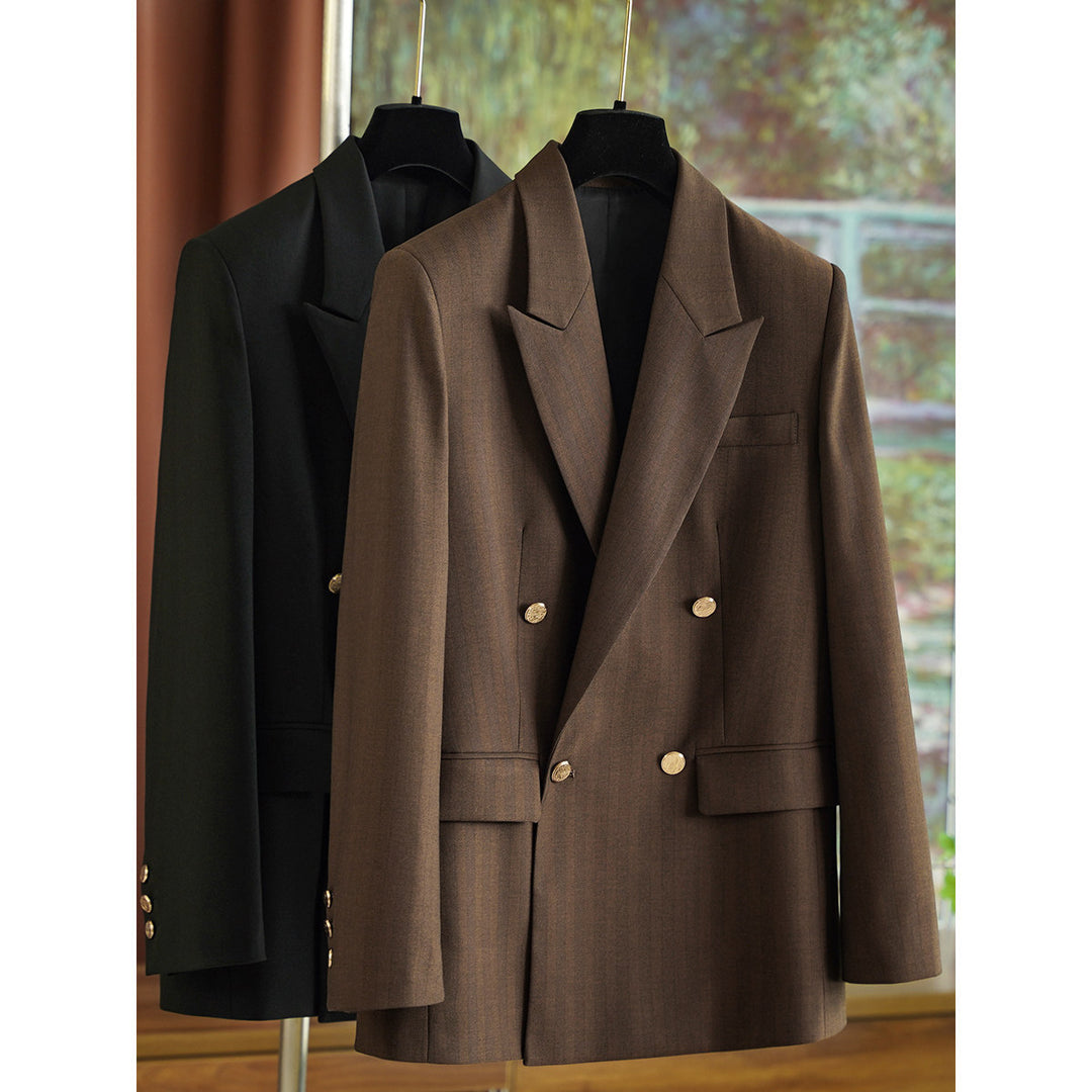 Damen Eleganter Doppeltbreasted Blazer Drune 1789269052