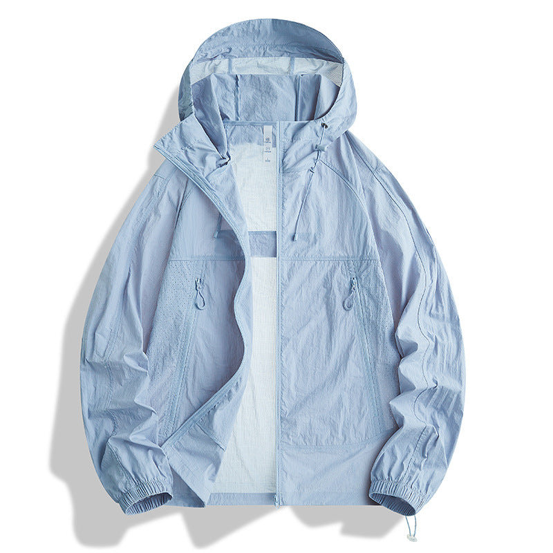 Herren Ultraleichte Kapuzen‑Windjacke mit Packfunktion, Meshfutter & Reißverschlusstaschen Drune