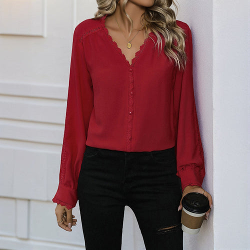 Damen Elegante Bluse mit Spitzenakzenten Drune 1788169226