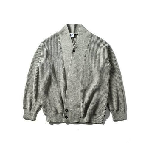 Herren Strickcardigan mit Schalkragen und asymmetrischer Knopfleiste Drune