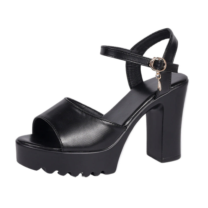 Damen Elegante Plateau-Sandalen mit Klickverschluss Drune
