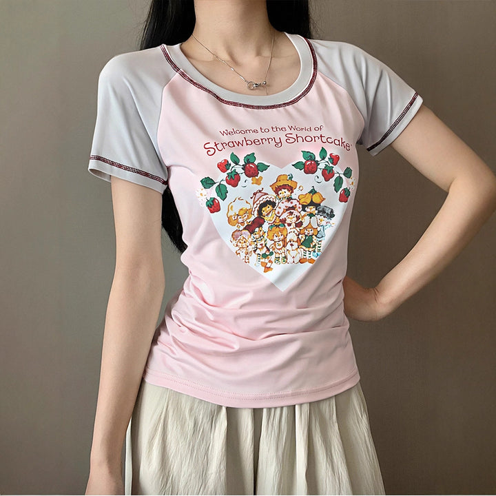 Damen T-Shirt mit niedlichem Grafikdesign und komfortablem Schnitt Drune