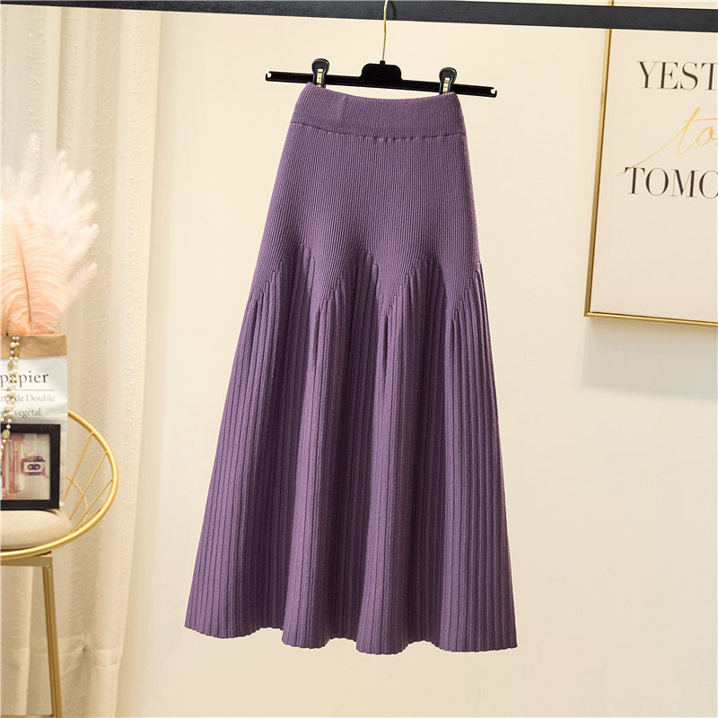 Damen Eleganter Plissee-Maxiröck mit voluminösem Saum Drune