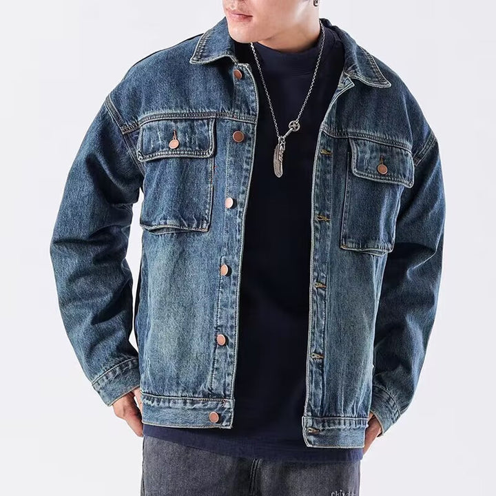 Herren Lässige Jeansjacke mit modernen Akzenten Drune
