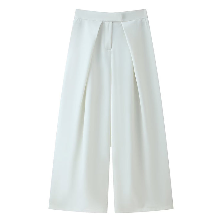 Damen Culotte-Hose mit weitem Bein, hoher Taille und ausgestellter Silhouette Drune