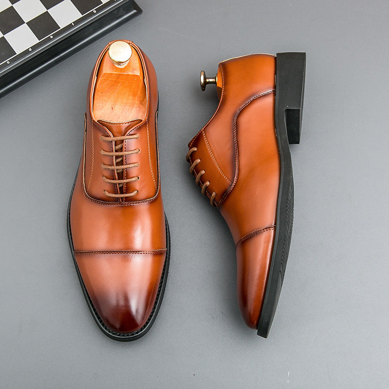 Herren klassische Oxford-Lederhalbschuhe mit Kappnaht, gepolstertem Lederfutter und rutschfester Gummisohle Drune
