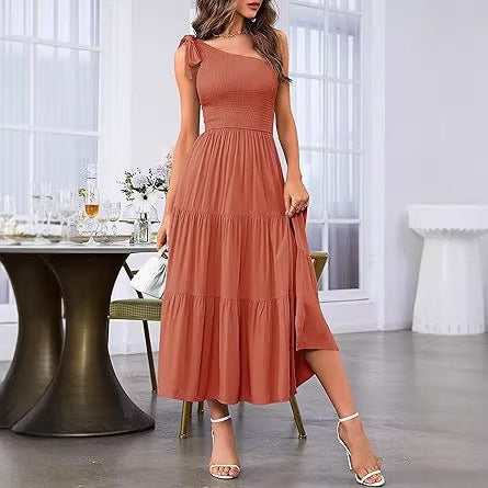 Damen Maxikleid mit ärmellosem Design und elastischem Bustier Drune