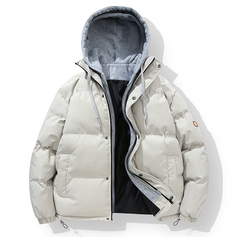 Herren wattierte Steppjacke mit integriertem Hoodie-Innenlayer und winddichter Außenlage Drune
