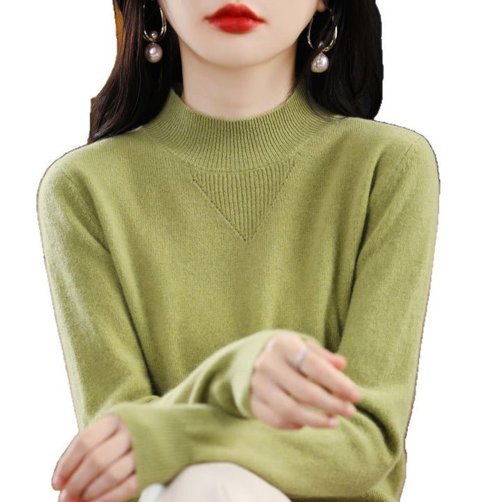 Damen feiner Pullover mit hohem Kragen und eleganten Details Drune