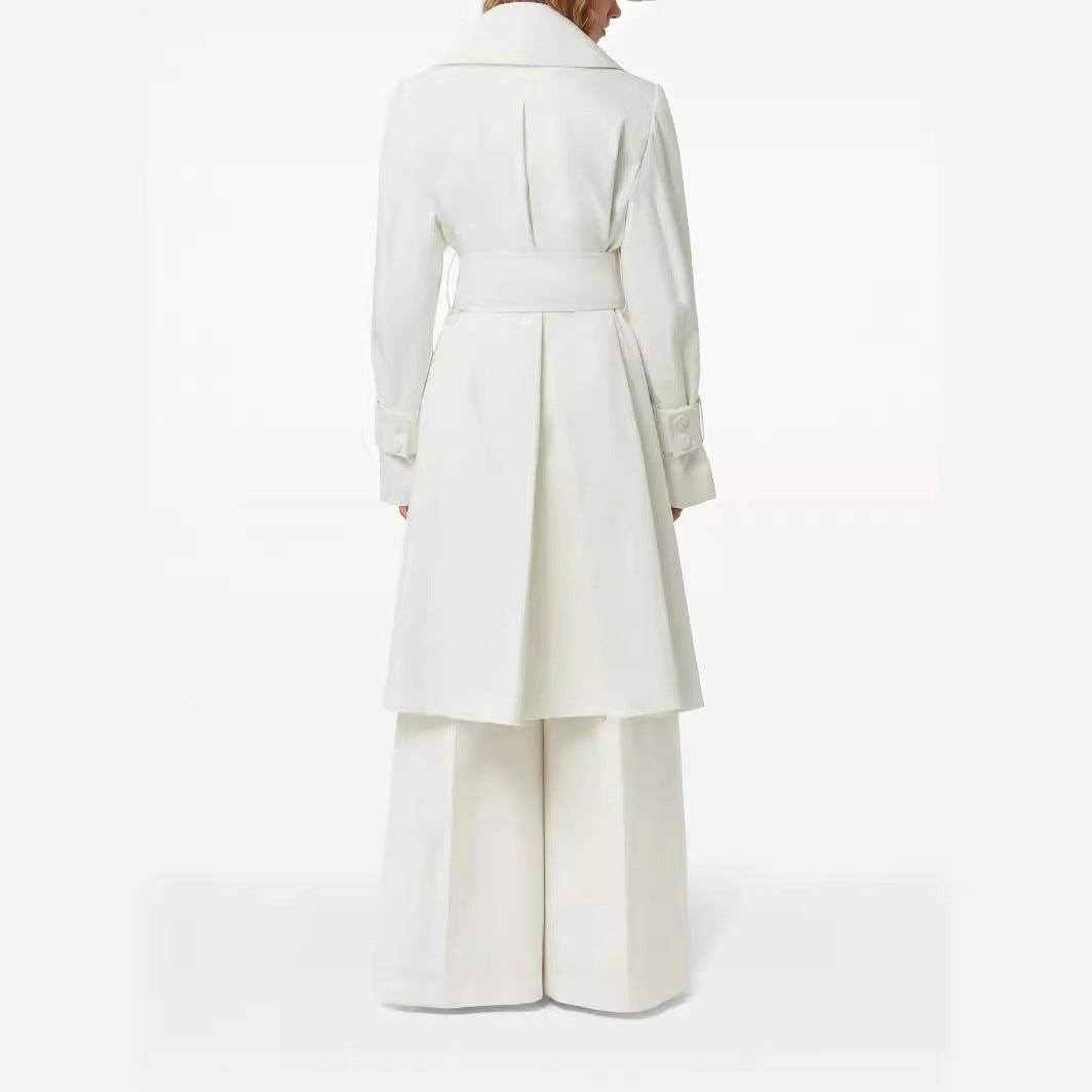 Damen Trenchcoat mit weitem Revers und Taillengürtel Drune