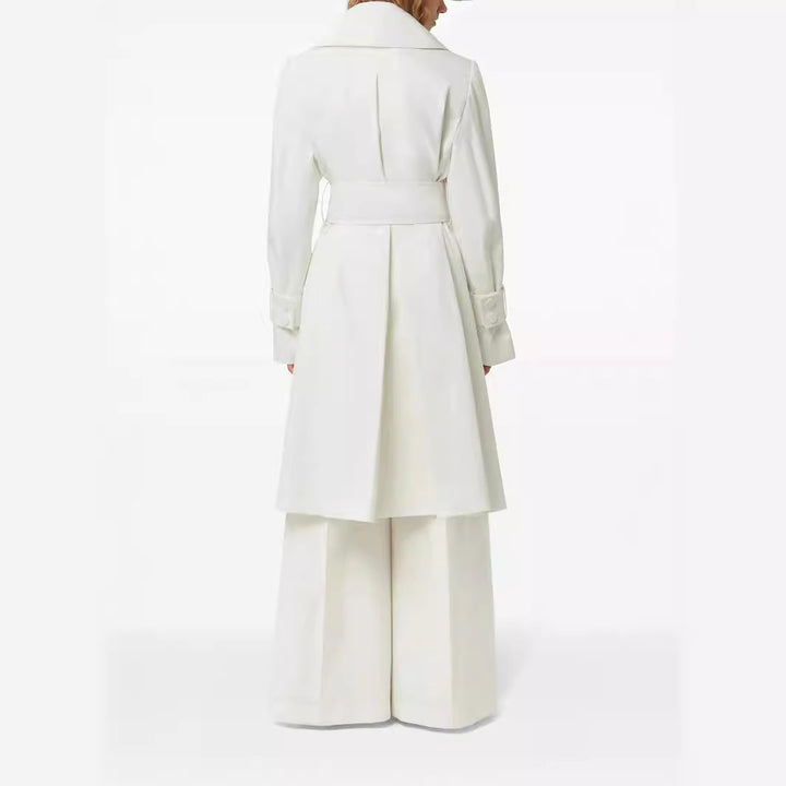 Damen Trenchcoat mit weitem Revers und Taillengürtel Drune