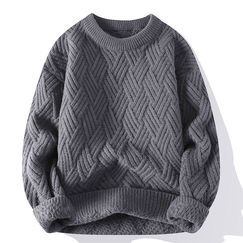 Damen nan grobgestrickter Oversize-Pullover mit Zopfmuster und elastischem Rippbund Drune