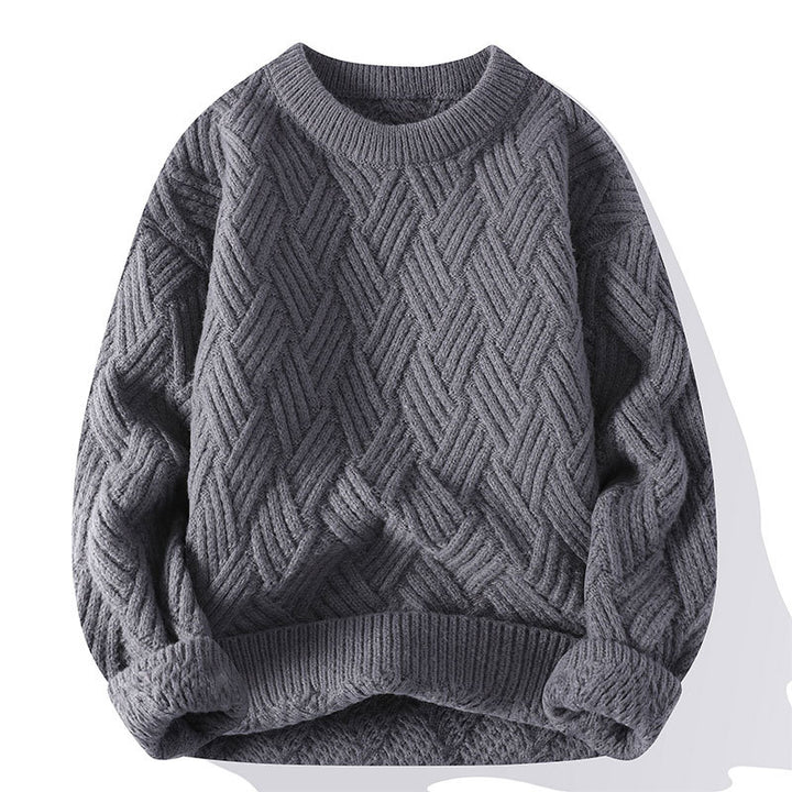 Damen nan grobgestrickter Oversize-Pullover mit Zopfmuster und elastischem Rippbund Drune