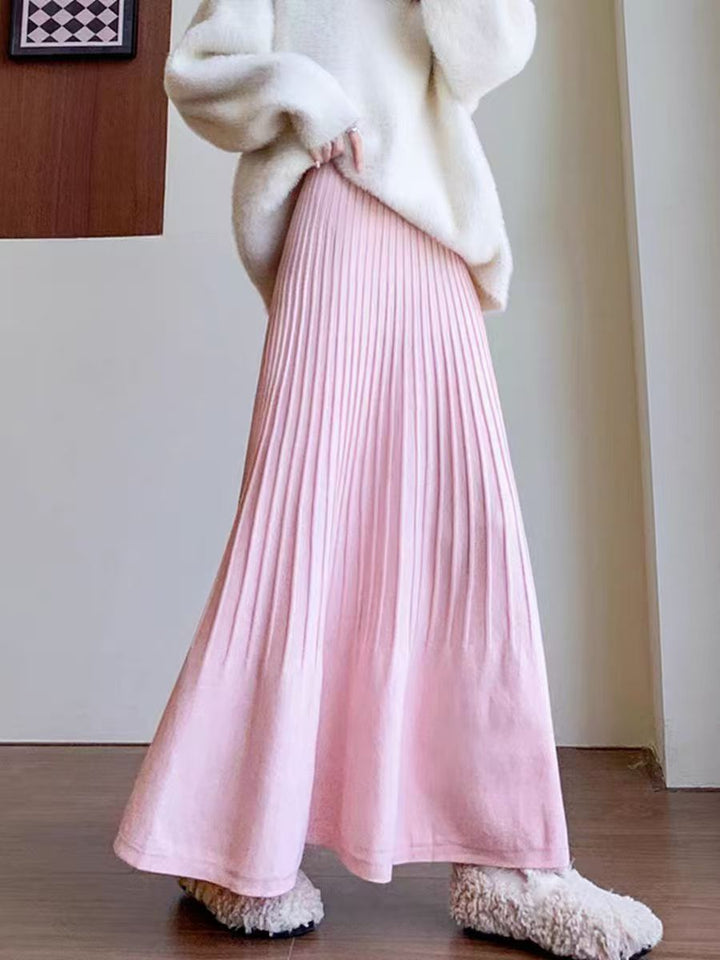 Damen eleganter Faltenrock mit hohem Bund Drune