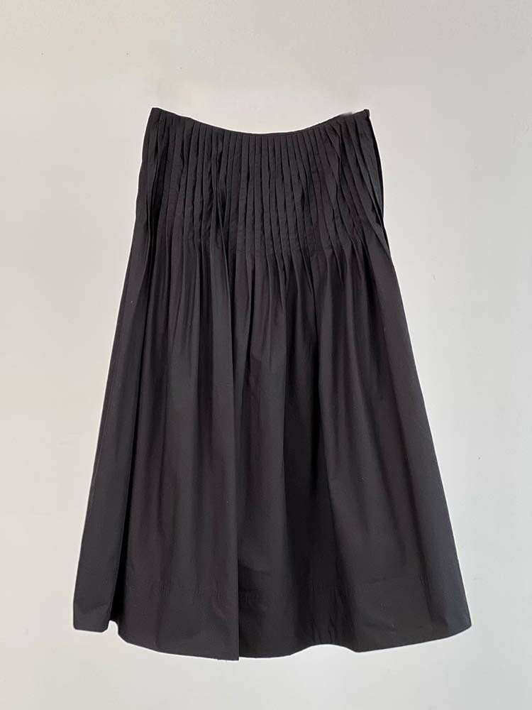 Damen eleganter Midirock mit Plissee-Details Drune