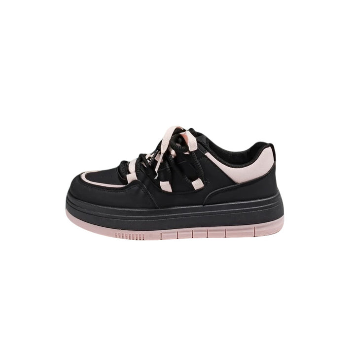 Damen Plateausneaker im Retro-Chunky-Look mit zweifarbiger EVA-Sohlenschichtung und gepolstertem Komfortkragen Drune