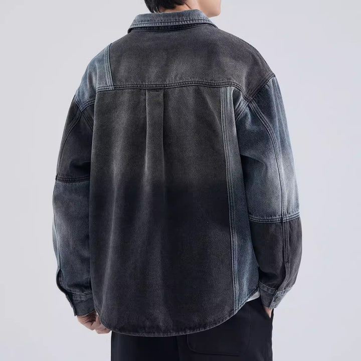 Herren lässige Denim-Hemdjacke mit modernen Farbeffekten Drune