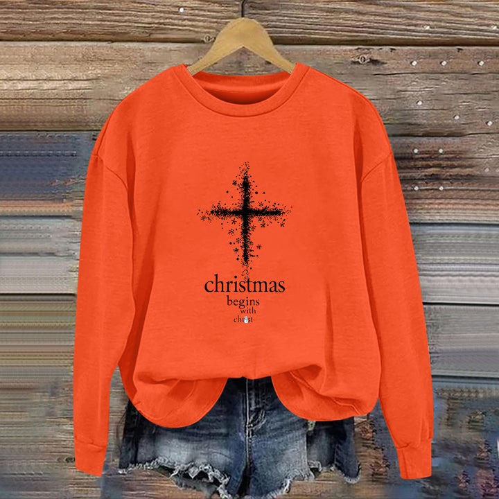 Damen Sweatshirt mit christlichem Motiv und weichem Innenfutter Drune