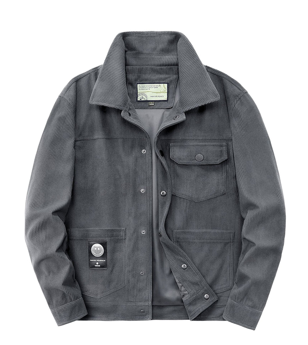 Herren Lässige Cordjacke mit Praktischen Taschen Drune