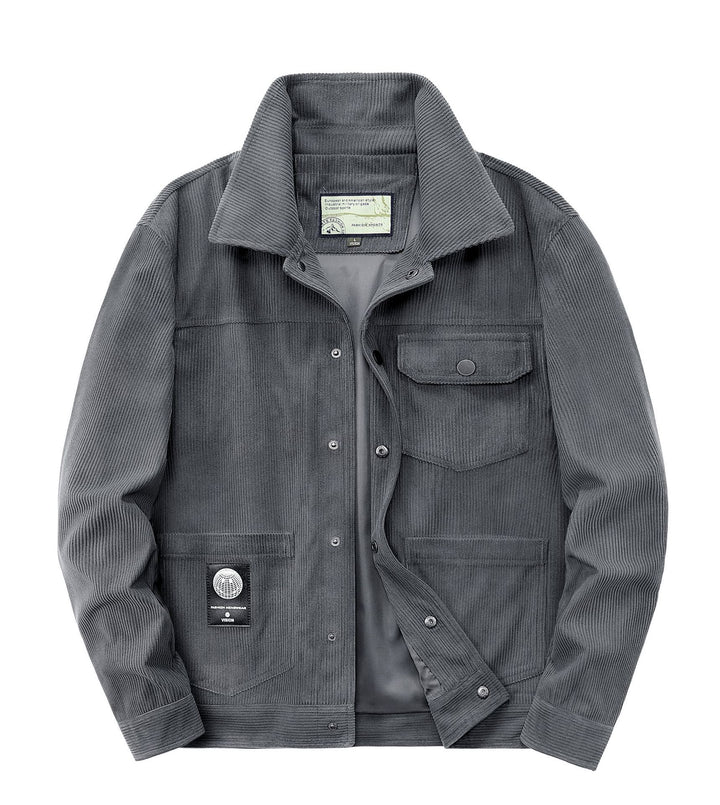 Herren Lässige Cordjacke mit Praktischen Taschen Drune