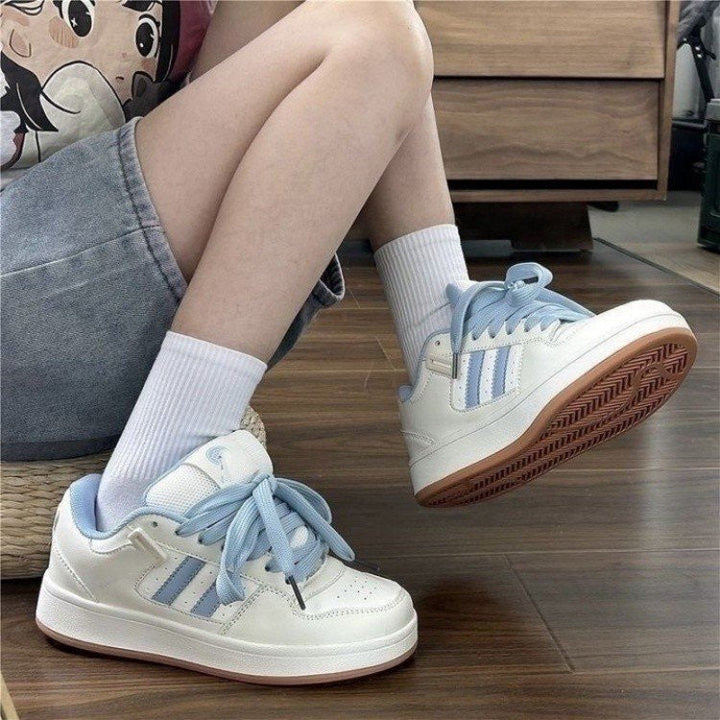Damen Sportliche Sneakers mit modischen Satinbändern Drune
