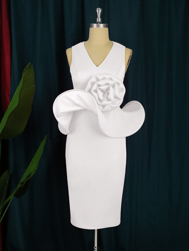 Damen Etuikleid mit einzigartiger Blumenapplikation Drune