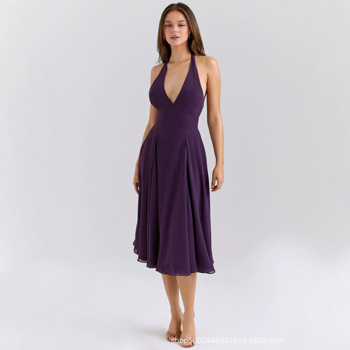 Damen Freizeitkleid mit tiefem V-Ausschnitt Drune