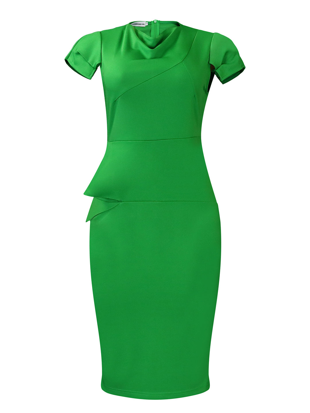 Damen Etuikleid mit modernem Drapierungs-Design und raffiniertem Saum Drune