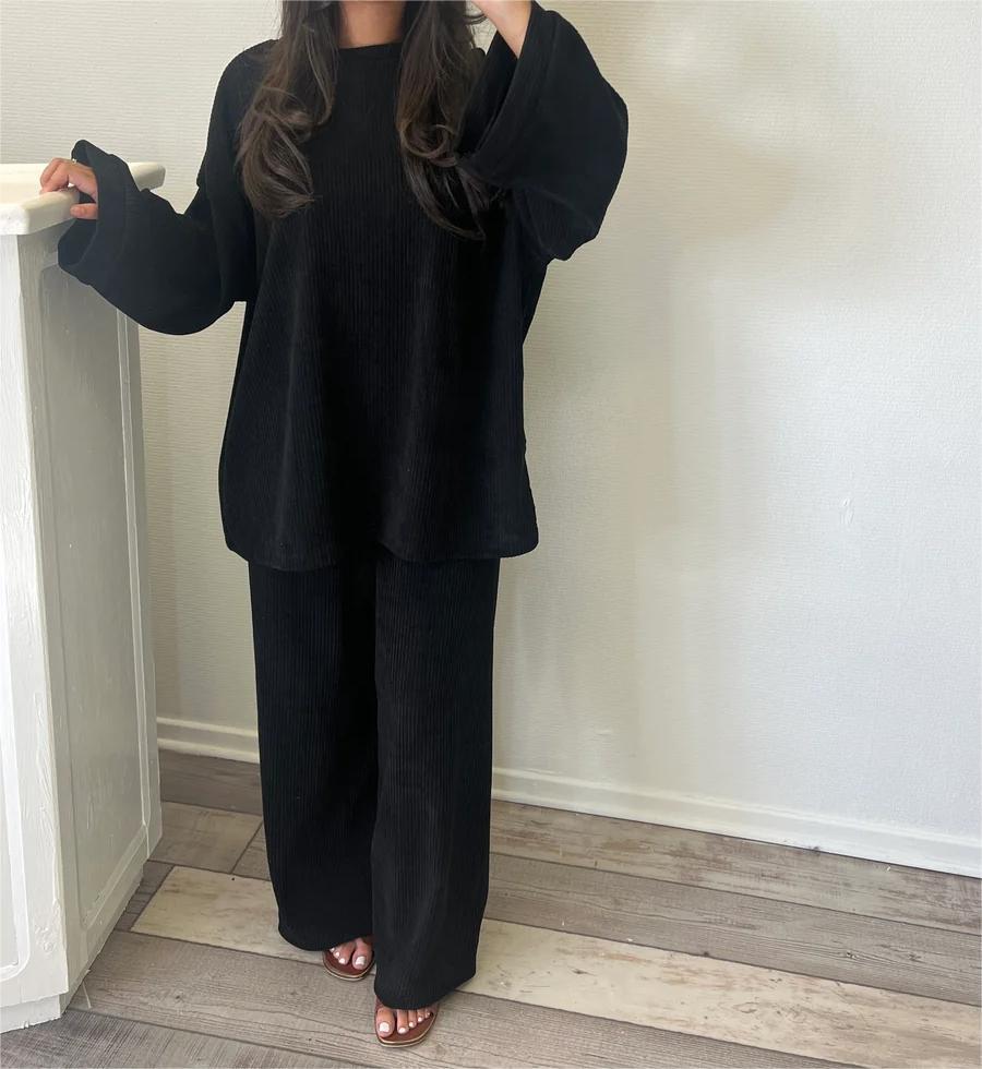 Damen Bequemes und stylisches Lounge-Set aus Rippstrick Drune