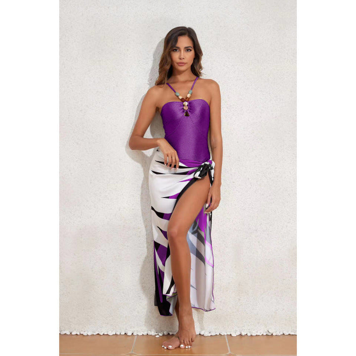 Damen Bandeau-Badeanzug mit asymmetrischem Rock Drune