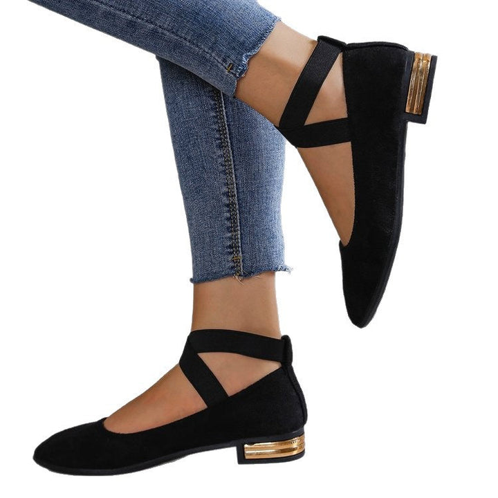 Damen Ballerinas mit dekorativem Riemendesign und bequemer Sohle Drune