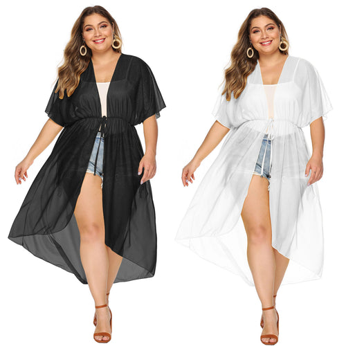Damen eleganter transparenter Strandkimono Drune