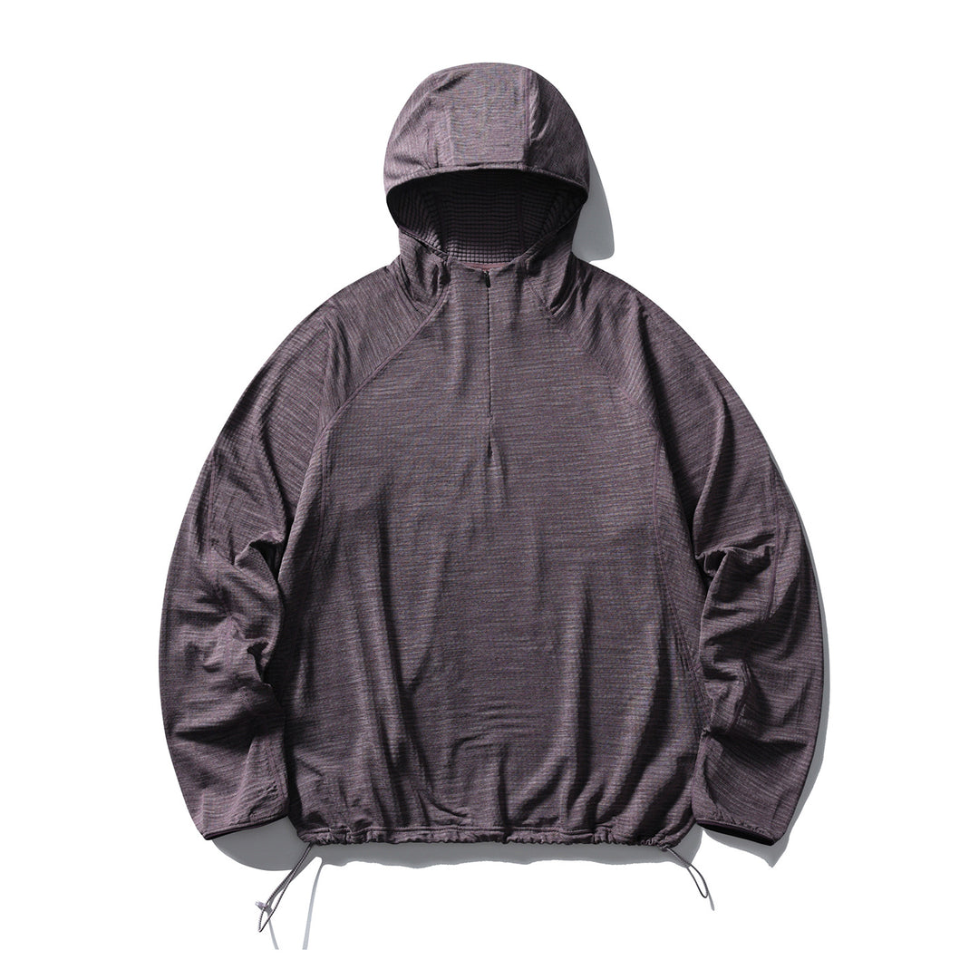 Herren Leichter Half‑Zip Kapuzenpullover aus technischem Funktionsmaterial Drune