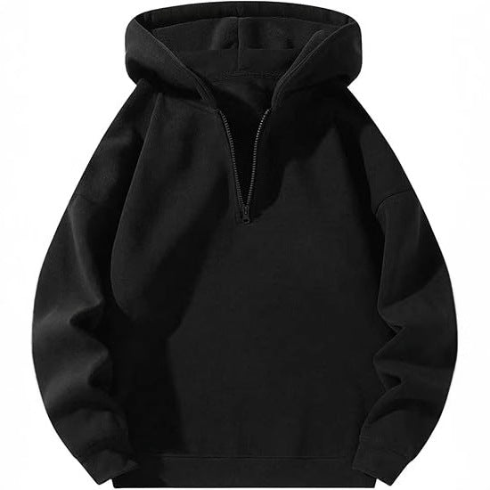 Herren sportlicher Kapuzenpullover mit halbem Reißverschluss Drune